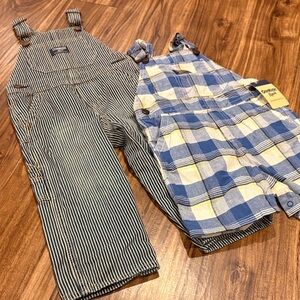 OshKosh B'gosh Blue and Yellow Overalls Set